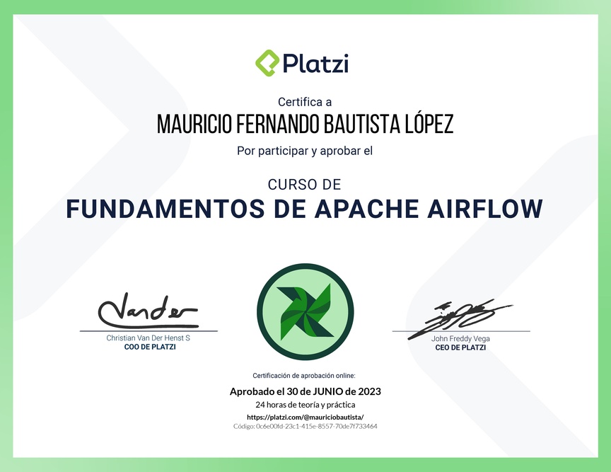 Diploma del Curso de Fundamentos de Apache Airflow