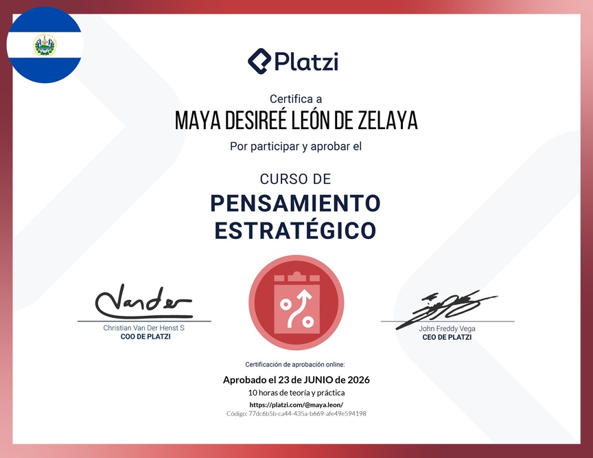 Diploma del Curso de Pensamiento Estratégico