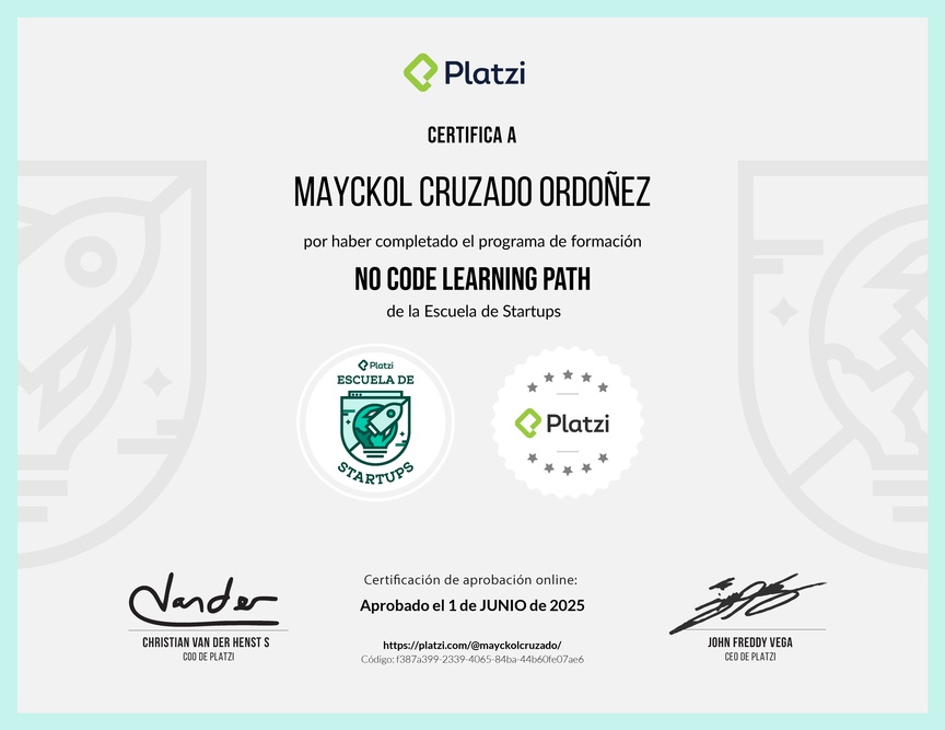 Diploma de la Ruta de Aprendizaje de No-code Maker