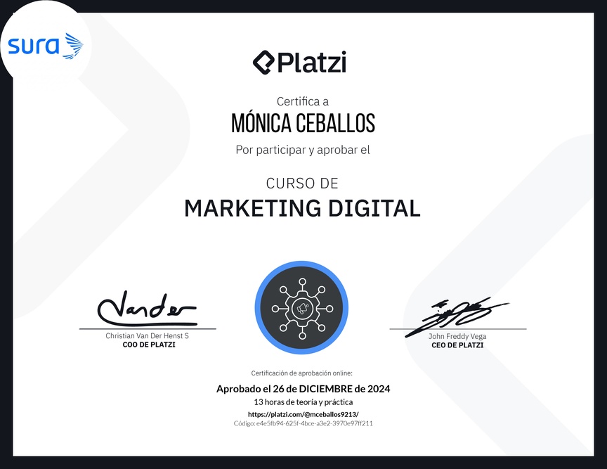 Diploma del Curso de Marketing Digital