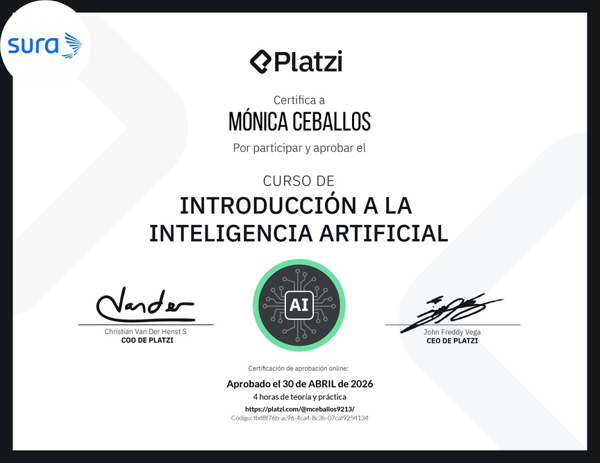 Diploma del Curso Gratis de Introducción a la Inteligencia Artificial