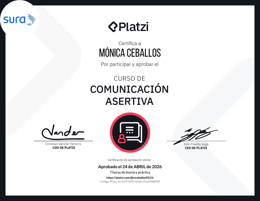 Diploma del Curso de Comunicación Asertiva