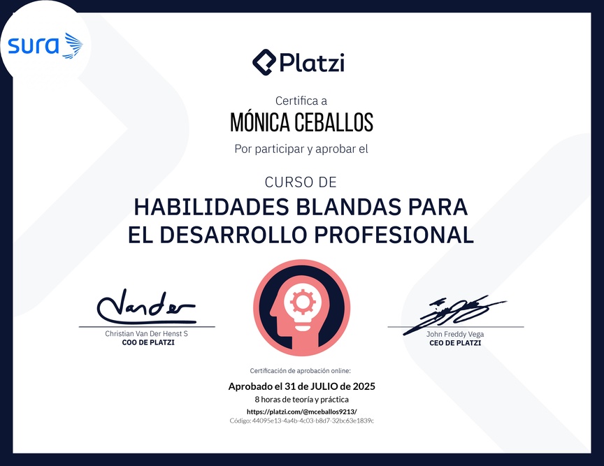 Diploma del Curso de Habilidades Blandas para el Desarrollo Profesional