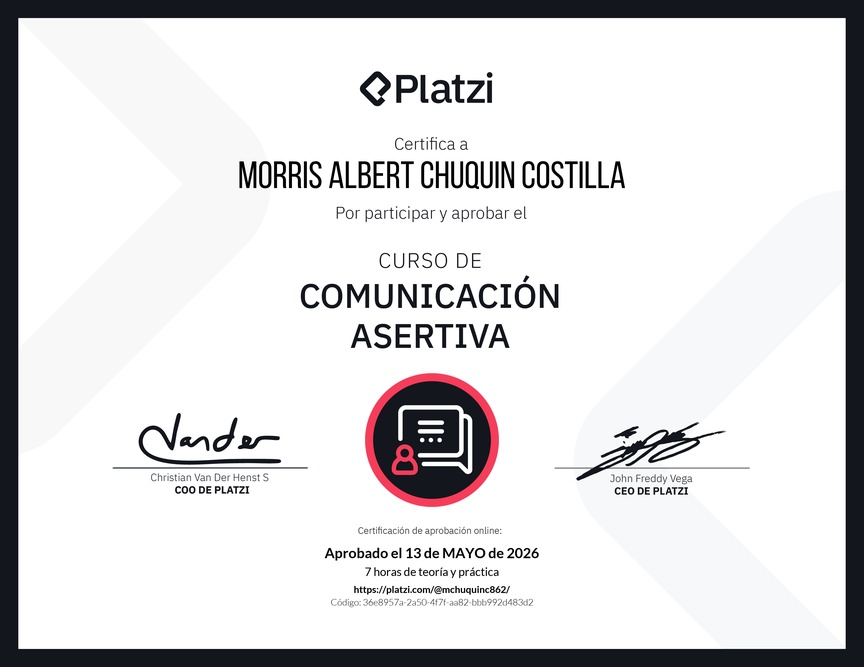 Diploma del Curso de Comunicación Asertiva