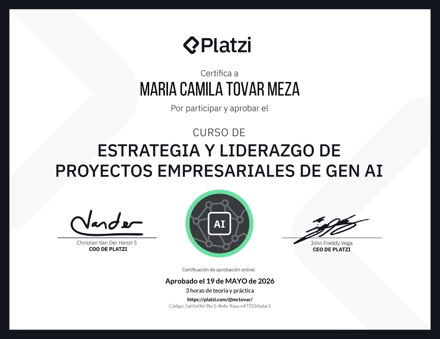 Diploma del Curso de Estrategia y Liderazgo de Proyectos Empresariales de Gen AI