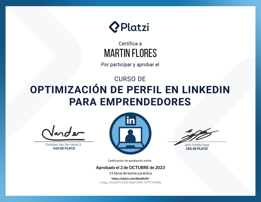 Diploma del Curso de Posicionamiento Profesional en LinkedIn