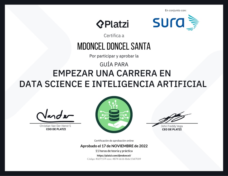 Diploma de Guía para Empezar una Carrera en Data Science e Inteligencia Artificial