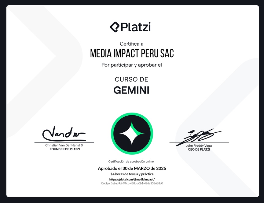 Diploma del Curso de Gemini