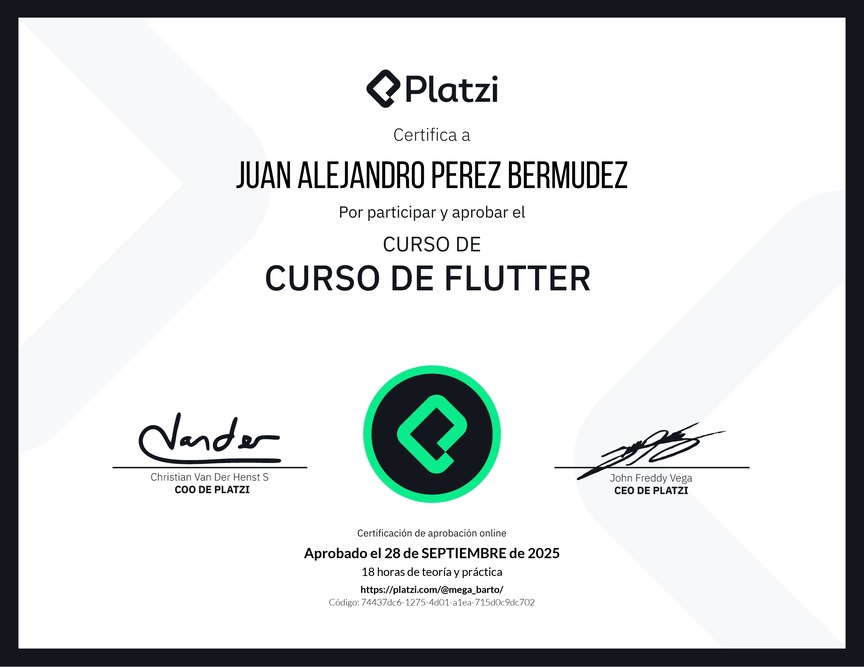 Diploma del Curso de Flutter