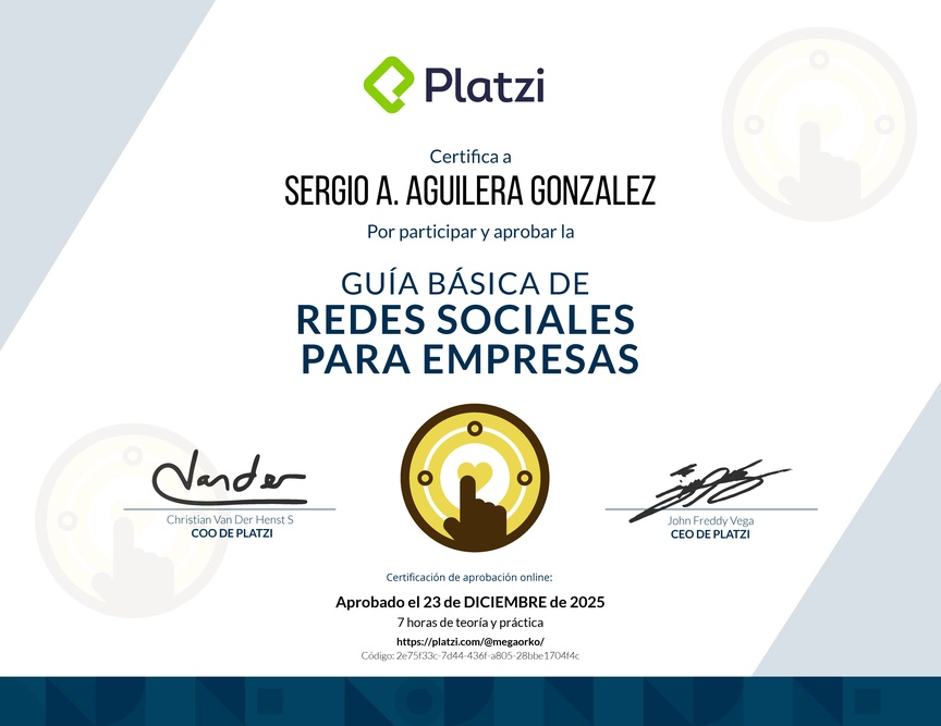 Diploma de Guía Básica de Redes Sociales para Empresas