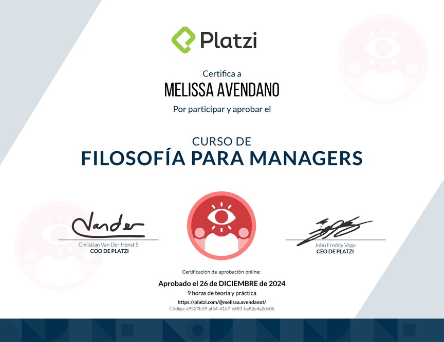 Diploma de Audiocurso de Filosofía para Managers