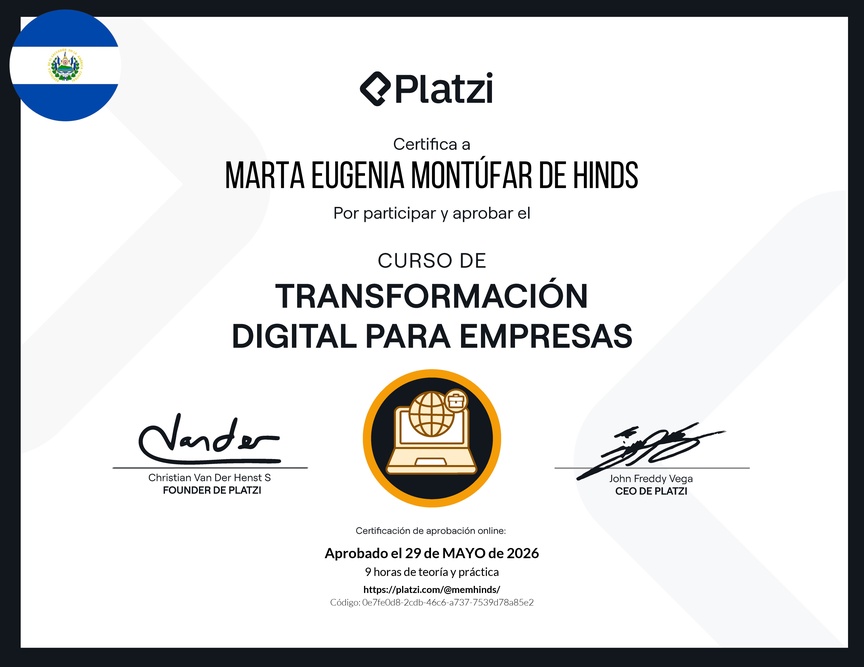 Diploma del Curso de Transformación Digital para Empresas