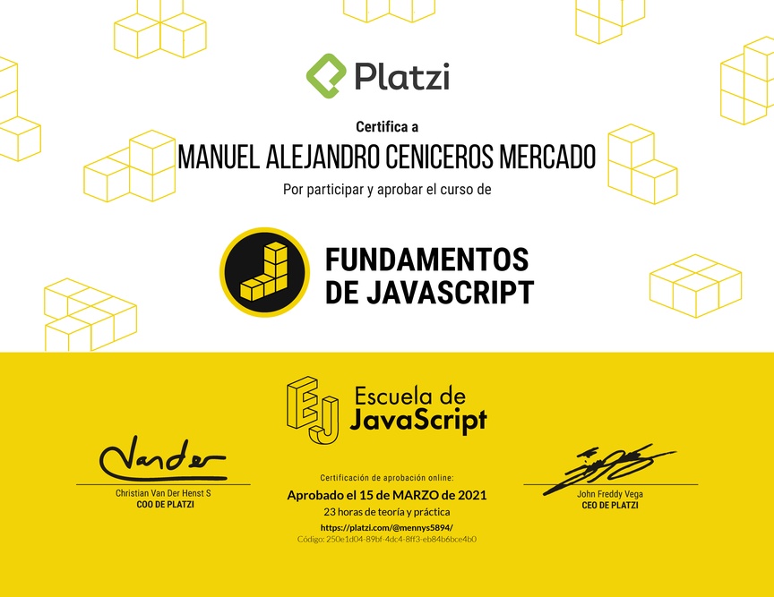 Diploma de Fundamentos de JavaScript 2018