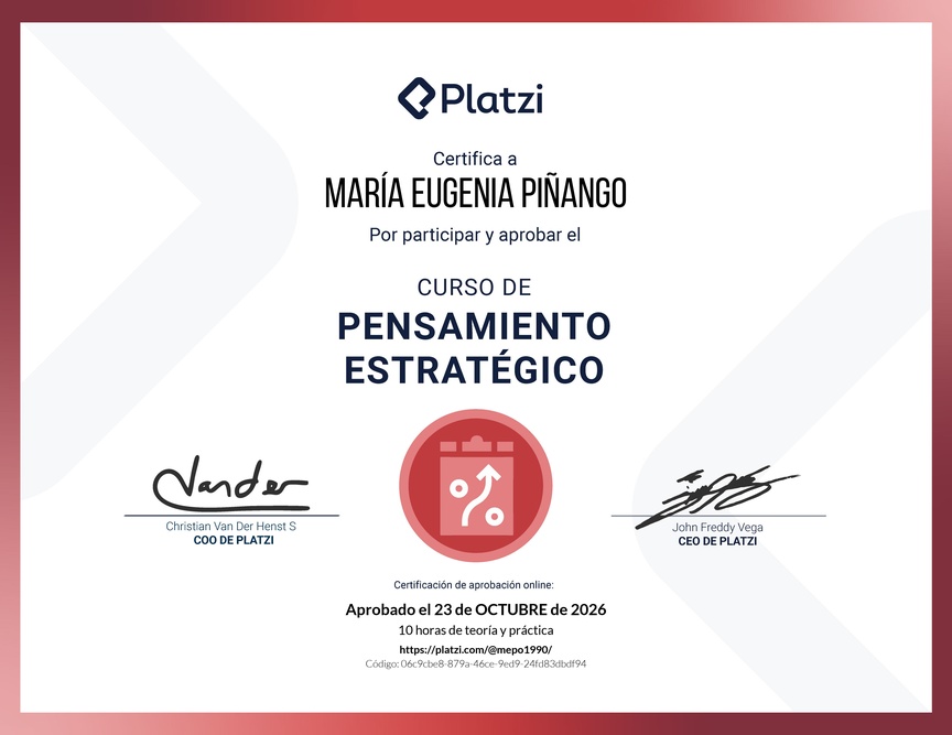 Diploma del Curso de Pensamiento Estratégico
