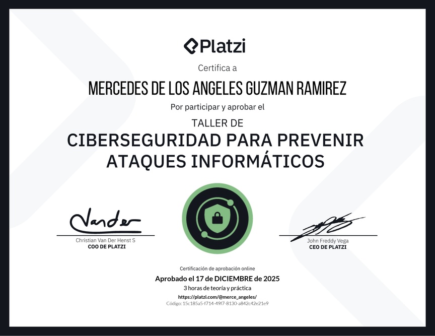 Diploma del Curso de Introducción a Ciberseguridad: Prevención de Ataques Informáticos