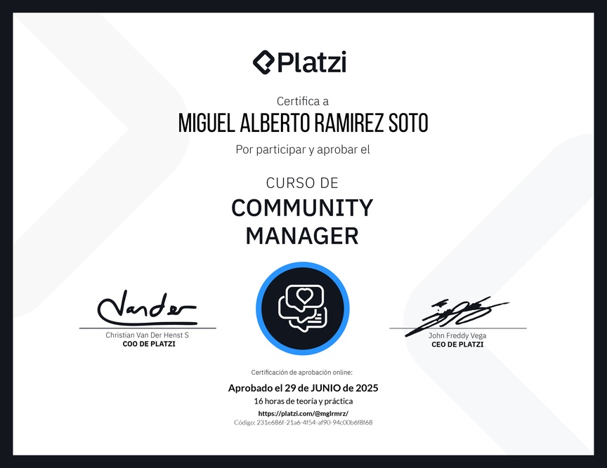 Diploma del Curso de Community Manager