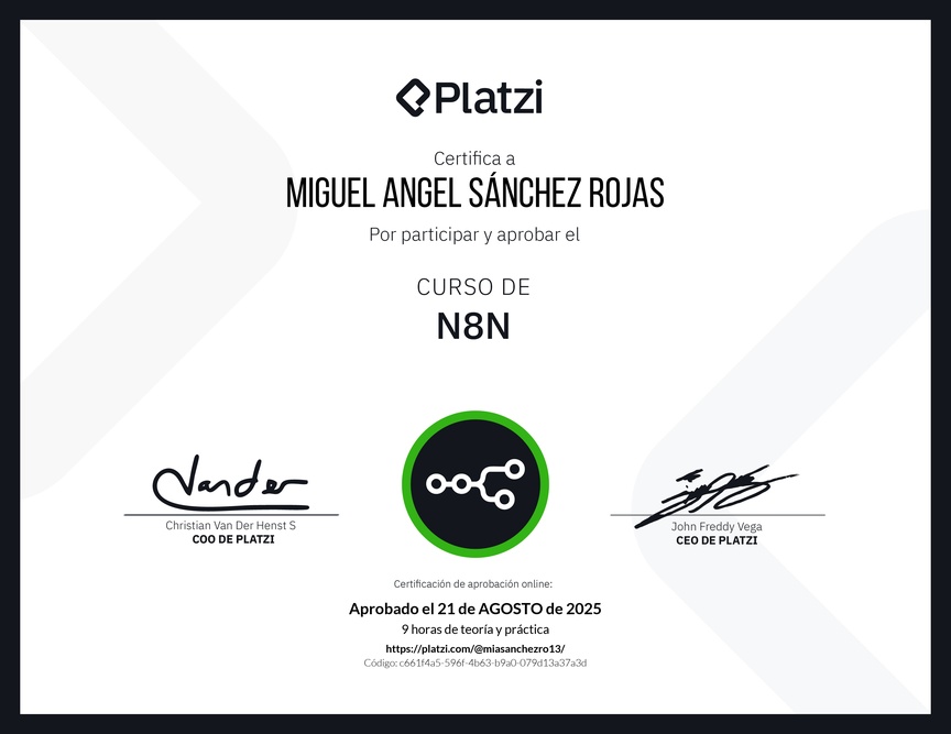 Diploma del Curso de N8N