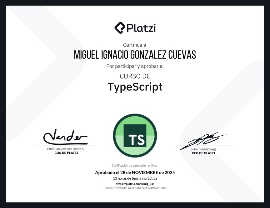 Diploma del Curso de TypeScript