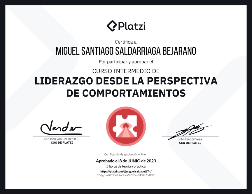 Diploma del Curso Intermedio de Liderazgo: Identifica los Tipos de Liderazgo