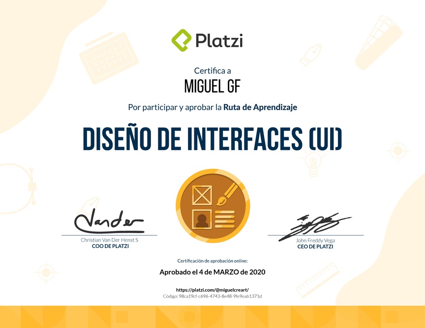 Diploma de la Ruta de Aprendizaje de Diseño de Interfaces (UI)