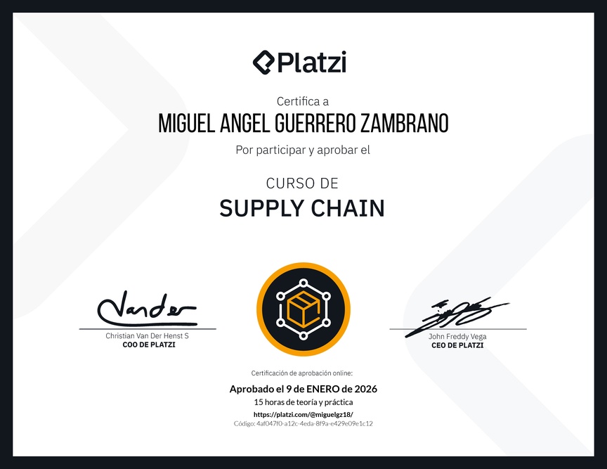 Diploma del Curso de Supply Chain