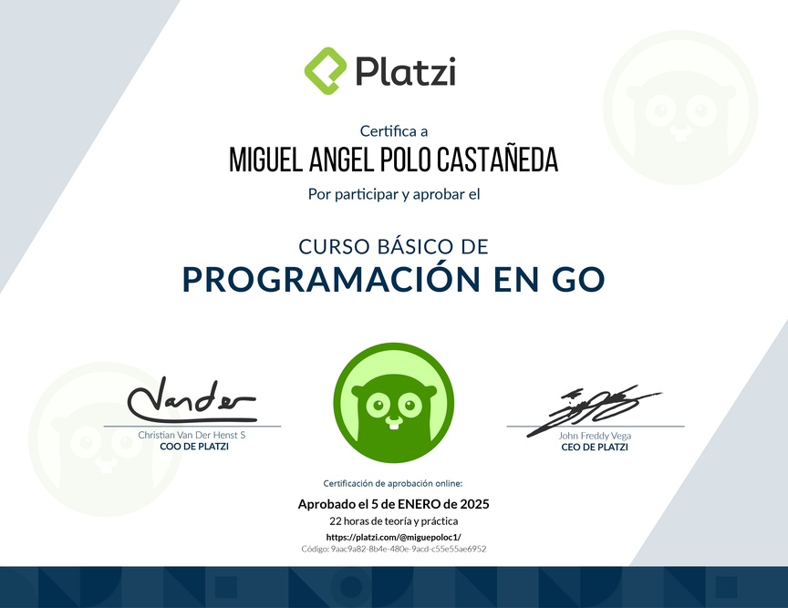 Diploma del Curso Básico de Programación en Go