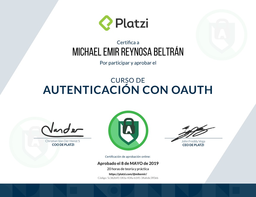 Diploma del Curso de Autenticación con OAuth