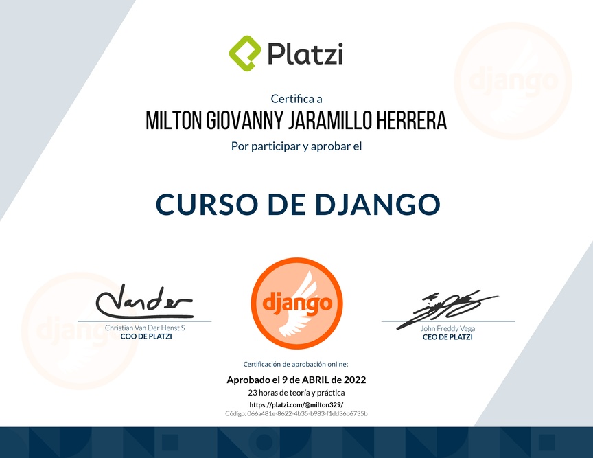 Diploma del Curso Básico de Django v2