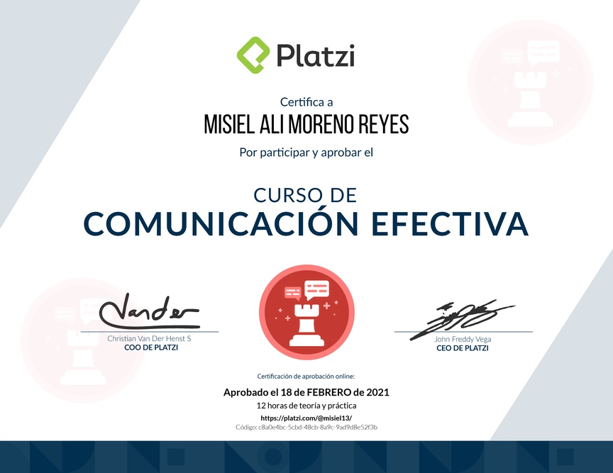 Diploma de Audiocurso de Comunicación Efectiva