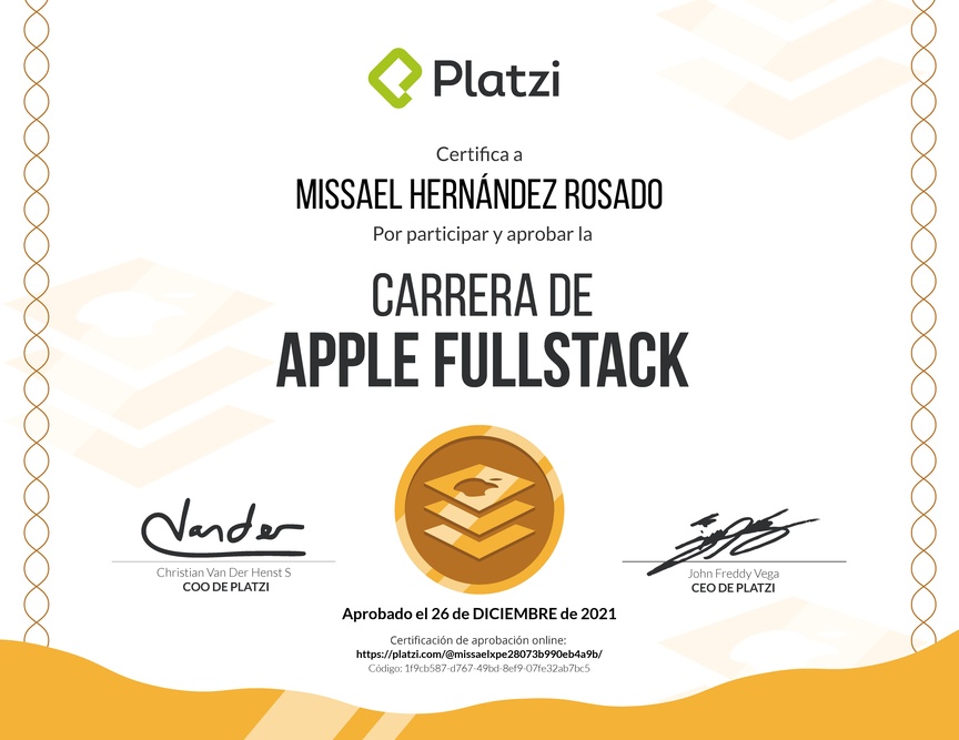 Diploma de la Ruta de Aprendizaje de Desarrollo de Aplicaciones iOS