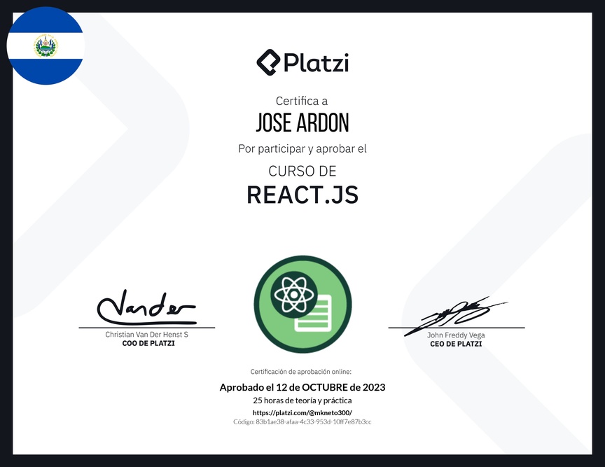 Diploma del Curso de React.js