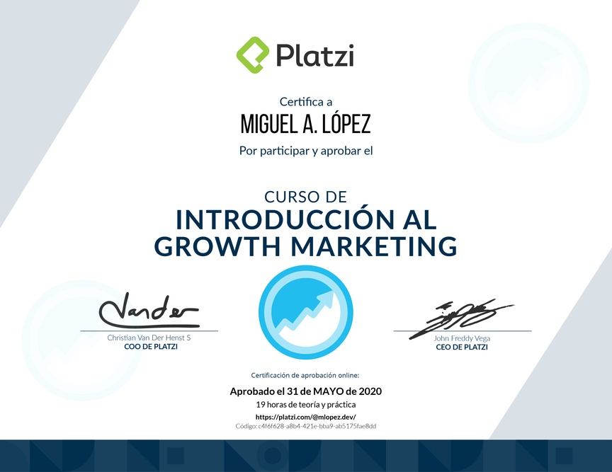 Diploma del Curso de Introducción al Growth Marketing