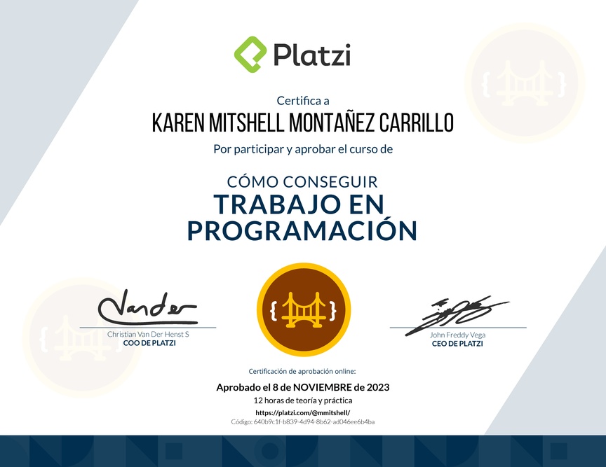 Diploma de Cómo Conseguir Trabajo en Programación