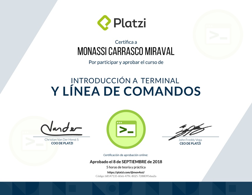 Diploma de Introducción a Terminal y Línea de Comandos 2018