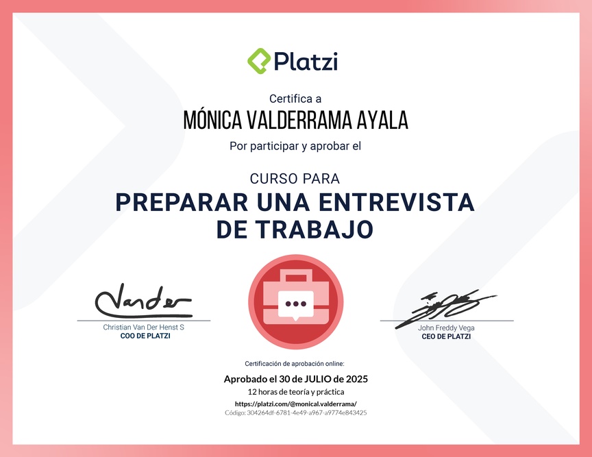 Diploma del Curso para Preparar una Entrevista de Trabajo