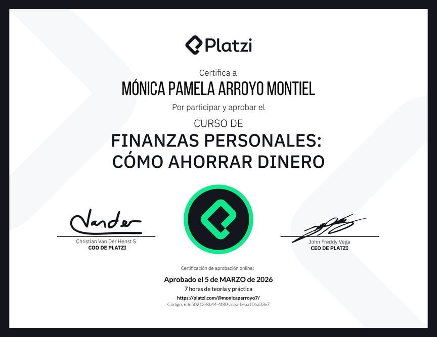Diploma del Curso de Estrategias de Ahorro y Planificación Financiera