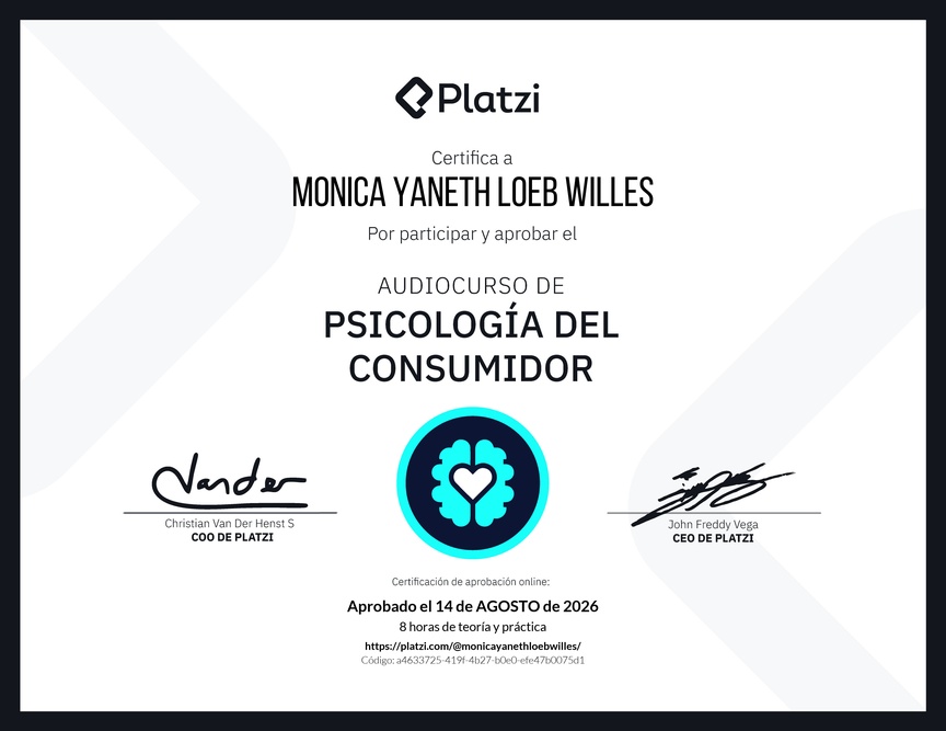Diploma de Audiocurso de Psicología del Consumidor
