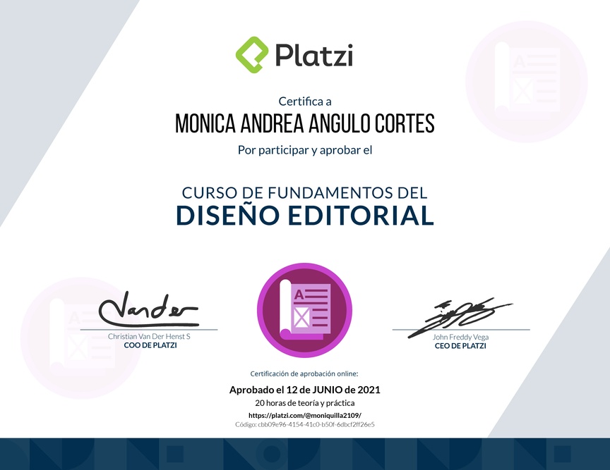 Diploma del Curso de Fundamentos del Diseño Editorial: Publicaciones Impresas y Digitales