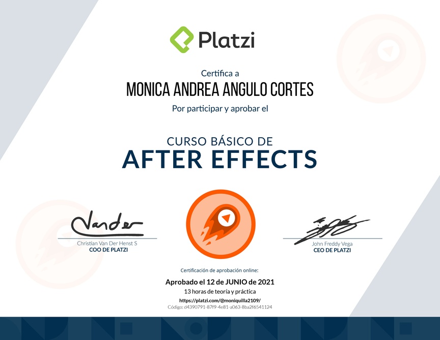 Diploma del Curso Básico de After Effects