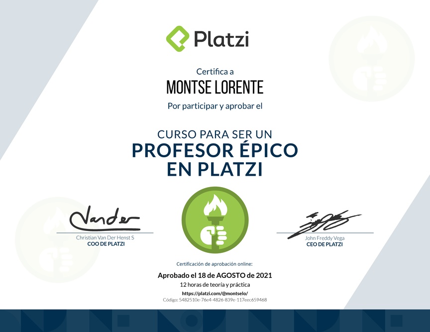 Diploma del Curso de Metodología Platzi 2019