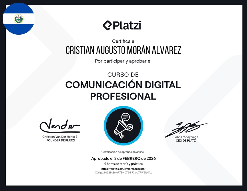 Diploma del Curso de Comunicación Digital Profesional