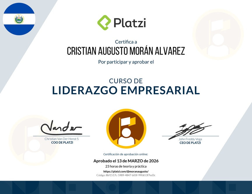 Diploma del Curso de Liderazgo Empresarial
