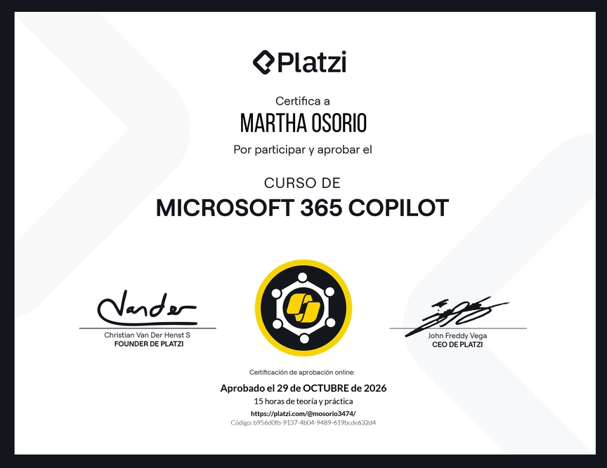Diploma del Curso de Microsoft 365 Copilot