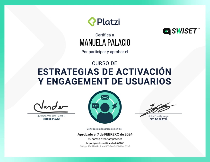Diploma del Curso de Estrategias de Activación y Engagement de Usuarios