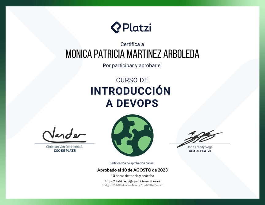 Diploma del Curso de Introducción a DevOps