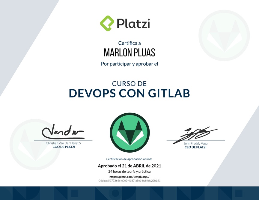 Diploma del Curso de DevOps con GitLab