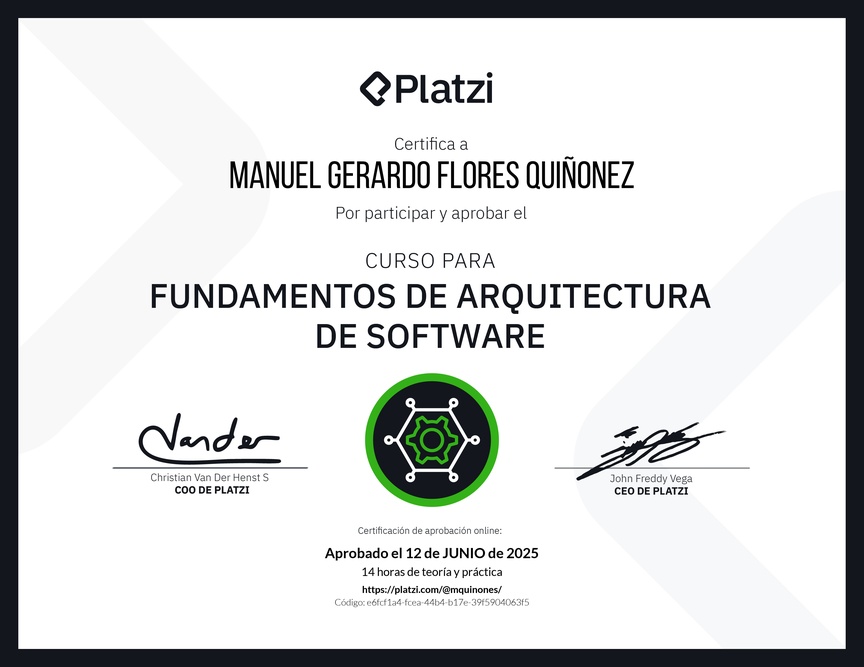 Diploma del Curso de Fundamentos de Arquitectura de Software