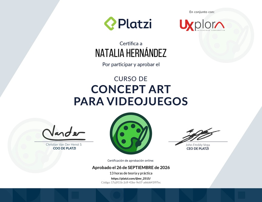 Diploma del Curso de Arte para Videojuegos: Concept Art