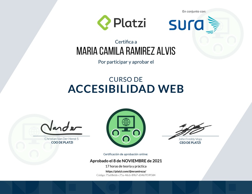 Diploma del Curso de Accesibilidad Web