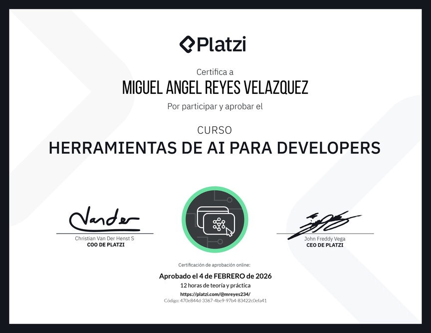 Diploma del Curso de Herramientas de AI para Devs